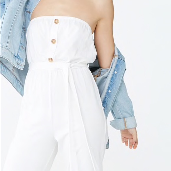 Forever 21 Pants - white belted jumpsuit NWOT | size: medium